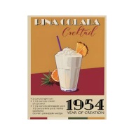 Plakat „Pina Colada 1954” – Retro Plakat Koktajlowy