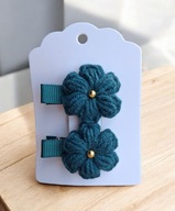 Mini spineczki do włosów szydełkowy kwiatek 2 szt.