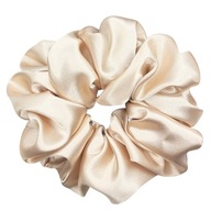 Gumka scrunchie do włosów beżowa satyna