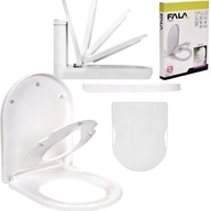 DESKA SEDESOWA WC KLOZETOWA BIAŁY WOLNOOPADAJĄCA ANTYBAKTERYJNA Z NAKŁADKĄ