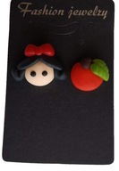 KOLCZYKI Z MODELINY SZTYFT KRÓLEWNA ŚNIEŻKA JABŁKO