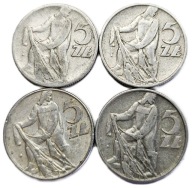 Lot 4 różnych szt. 5 złotych "Rybak" (wzór 1958). 1959, 60, 73, 74