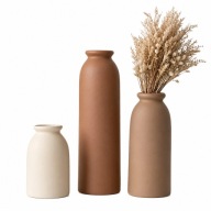 ZESTAW 3 WAZONÓW CERAMICZNYCH BOHO MINIMALISTYCZNE DEKORACJA DO DOMU