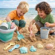 Zestaw zabawek do piasku, składane wiaderko, konewka, 5 szt., 12 m +