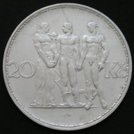 Czechosłowacja 20 koron 1933 - srebro