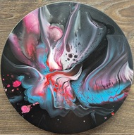 Eksplozja zmysłów, abstrakcja, farby akrylowe, aukcja charytatywna