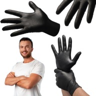 RĘKAWICZKI NITRYLOWE ROBOCZE MOCNE CZARNE OGRODOWE JEDNORAZOWE L 50 SZT