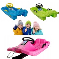 SANKI PLASTIKOWE DLA DZIECI Z KIEROWNICĄ HAMULCAMI SANKI ŚLIZG BOBSLEJ