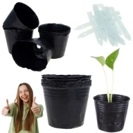 ZESTAW 100 SZTUK DONICZKI DO ROZSADY PLASTIKOWE PRODUKCYJNE + ZNACZNIK