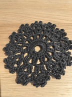 Serwetka szydełkowa serwetki rękodzieło podkładki śr14 mała czarna