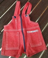 Ogrodniczki czerwone niemowlęce vintage 64 / 3 msc