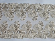 Haft elastyczny na tiulu beżowy szerokość 17cm