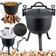 KOCIOŁEK ŻELIWNY EMALIOWANY MYŚLIWSKI WĘGIERSKI 11L GARNEK PIECZONKI GRILL