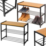 METALOWA PÓŁKA REGAŁ NA BUTY ORGANIZER CZARNY STOJAK PÓŁKA DO PRZEDPOKOJU