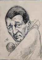 7774) HARLEKIN WĘGIEL KREDKA PRACA