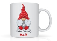 Kubek świąteczny z nadrukiem GNOMA imię na prezent MIKOŁAJKI 330 ml