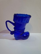 Wazon bucik kobaltowy niebieski czas prl