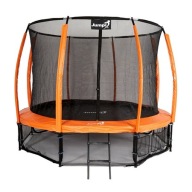 Trampolina Jumpi Maxy Comfort Plus 374cm Pomarańczowa z Siatką Dla Dzieci