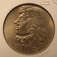 10 ZŁ ZŁOTYCH 1969 TADEUSZ KOŚCIUSZKO - GCN MS68 - MAXXX NOTA - SKRĘTKA