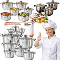 ZESTAW GARNKÓW NA INDUKCJA GAZ GARNKI ZE STALI NIERDZEWNEJ ZESTAW 10 EL.