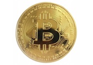 BITCOIN ZŁOTA MONETA KOLEKCJONERSKA MEDAL BTC XXL + KAPSEL PUDEŁKO