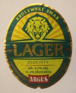 ETYKIETA - LAGER - ZŁOCISTY - KRÓLEWSKI SMAK - LAGER - ZŁOCISTY