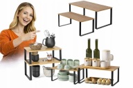 PÓŁKA KUCHENNA STOJĄCA NA PRZYPRAWY ORGANIZER REGAŁ BAMBUSOWA STOJĄCA 2SZT
