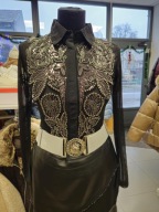 Czarne body M/L siateczka, cekiny, koraliki Italy !!!