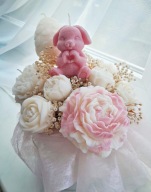 Wieczny Bukiet na Wielkanoc, Bukiet ze świeczkami, flower box dla Mamy