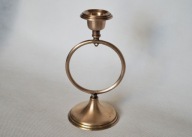 Świecznik mosiężny z wieszakiem na dzwonek mosiądz uchwyt