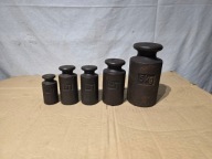 Stare odważniki handlowe z okresu Prl-u - zestaw 0.5-5kg