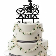 topper na tort dekoracja urodziny personalizacja PANI NA ROWERZE!!!