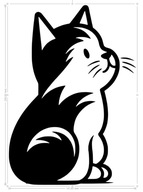 Naklejka wodoodporna KOT wzór kota 20cm #65