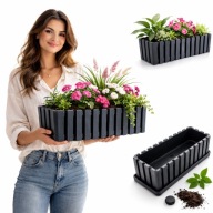 DONICZKA WISZĄCA OGRODOWA DOMOWA DONICA NA BALUSTRADE BALKON SKRZYNKA 58 CM