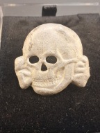Łotewska czaszka Waffen-SS – Relikt – Aluminium – Kompletne wąsy