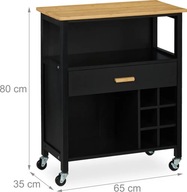 Wózek kuchenny z regałem na wino