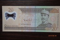 Dominikana 20 Pesos 2009 UNC polimer