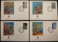 !! ZWIERZĘTA RYBY WWF - NEVIS 1994 - 4 KOPERTY FDC - KOPERTA - STAN BDB !