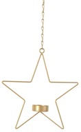 Wiszący złoty świecznik na tealight gwiazda 20 cm