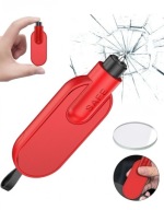 Wybijak młotek ratunkowy brelok do szyb nóż do pasów 2w1 + SZKŁO TESTOWE