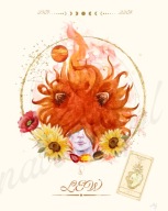 Plakat A3 Horoskop LEW Kosmos/Boho - personalizowany prezent