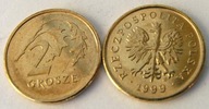 1999 r 2 gr grosze MW * MENNICZE