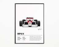 PLAKAT MCLAREN MP4/4 AYRTON SENNA 88 IDEALNY NA PREZENT NAJWYŻSZA JAKOŚĆ A3