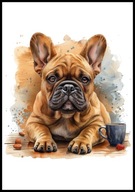A2 OBRAZ PLAKAT PIES PLAKAT BULDOG FRANCUSKI