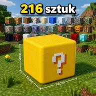 Klocki Magnetyczne Minecraft 216 El. Random Kolor Lucky block BOX Prezent