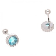 65286 Kolczyki srebrna stal chirurgiczna piercing kryształki