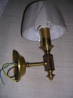 Kinkiet z mosiądzu francuski z abażurem