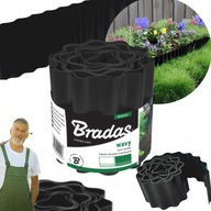 Obrzeże Trawnikowe ogrodowe Faliste płotek do ogrodu Czarne 9M 25CM BRADAS