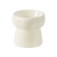 Ceramiczna designerska miska dla psa kota podwyższona kremowa 130ml