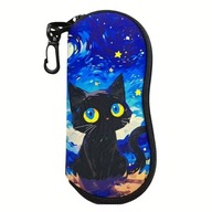 ETUI NA OKULARY KOT kwiaty ANIME OTWIERANE MATERIAŁ ANIME ŁADNE KOLOR